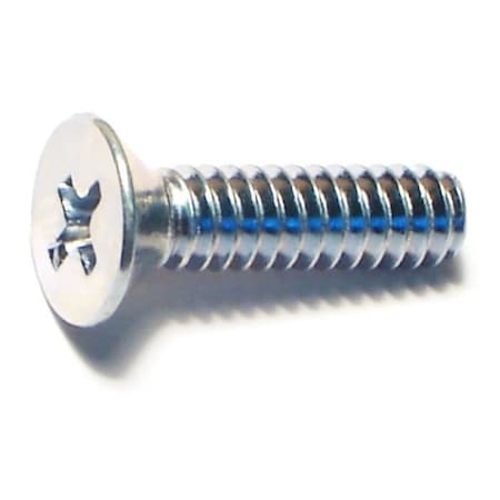 Midwest Fastener #10-24 x 3/4 in Phillips Flat Machine Screw, Zinc Plated Steel, 100 PK 07284